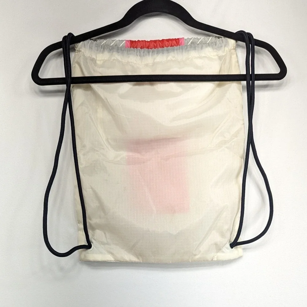 Nike Mercurial Drawstring Bag White Red Striped Soccer Gym Sackpack Swoosh Logo